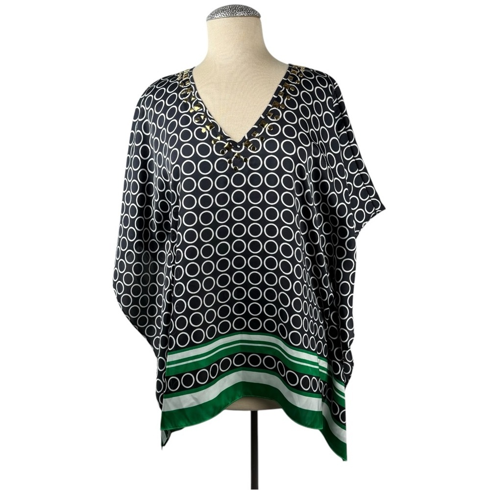 MICHAEL MICHAEL KORS, V-Neck, Art To Wear Poncho, Multi Colors, Size S/M